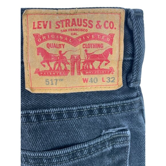 Levis 517 Black Denim Jeans Mens Size 40x32 Straight Leg - Picture 4 of 9